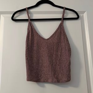 Charlotte Russe Pink Marled Crop Tank Top